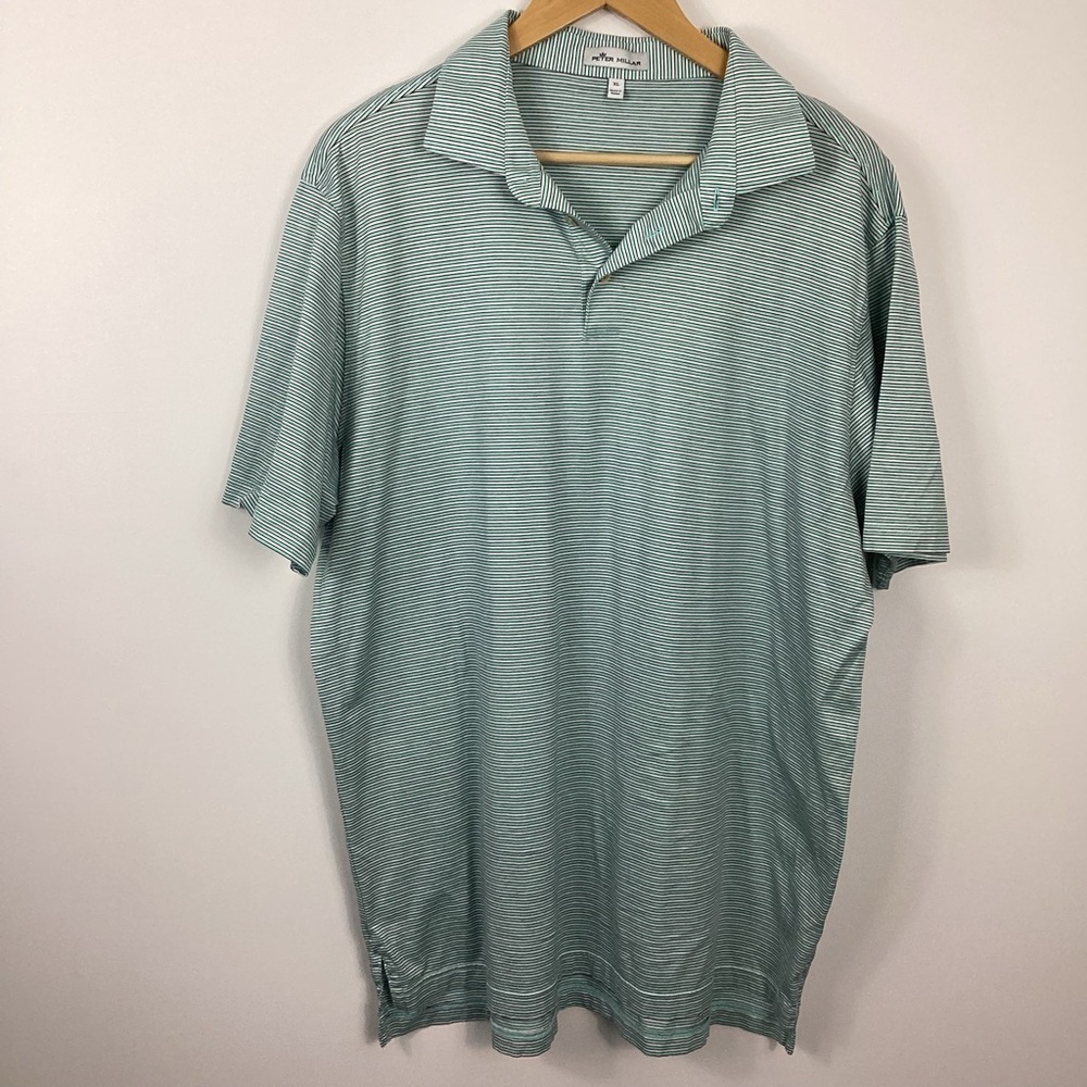 Peter Millar Men's Crown Marley Stripe Knit Polo Size XL